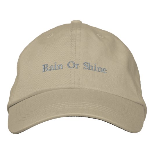 Regen oder Sonnenschein Minimalistische bestickte Baseballkappe (Vorderseite)