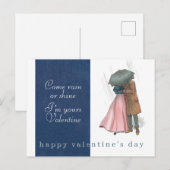 Regen oder Sonnenschein Valentinstag Vintage Regen Postkarte (Vorne/Hinten)