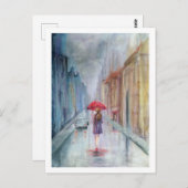 Regen Postkarte (Vorne/Hinten)