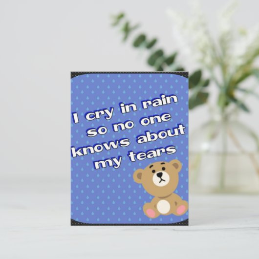 Regen Postkarte (Stehend Vorderseite)