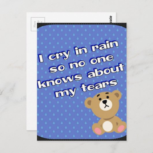 Regen Postkarte (Vorne/Hinten)