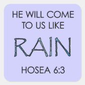 Regen Quadratischer Aufkleber (Vorderseite)