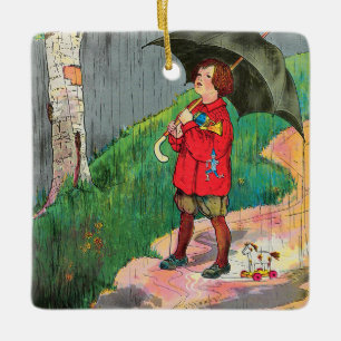 Regen, Regen, weg - Muttergosen-Kinderzimmer-Reim Keramikornament