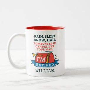 Regen Schneeregen Schnee Ruheständler Postbeamter  Zweifarbige Tasse