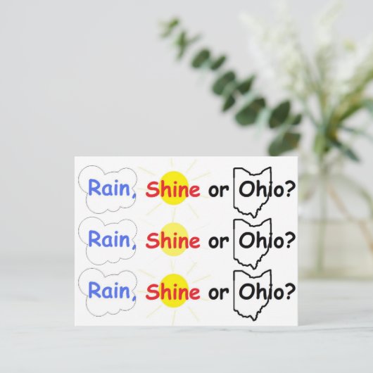 Regen, Shine oder Ohio? Postkarte (Stehend Vorderseite)