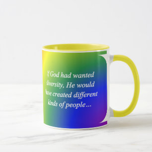 Regen Sie die Diversity-Rückseite an (Quadrat) Tasse