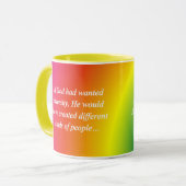 Regen Sie die Diversity-Rückseite an (Quadrat) Tasse (Vorderseite Links)