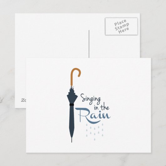 Regen singen postkarte (Vorne/Hinten)