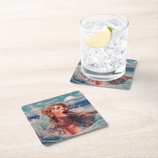 Regen singen rechteckiger pappuntersetzer (Vor Ort)