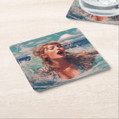 Regen singen rechteckiger pappuntersetzer (angewinkelt)