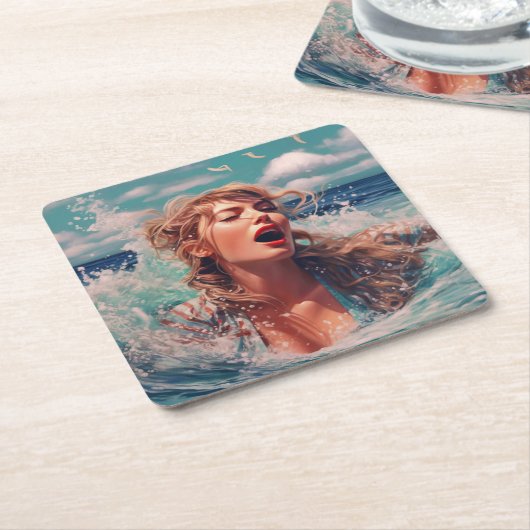 Regen singen rechteckiger pappuntersetzer (angewinkelt)