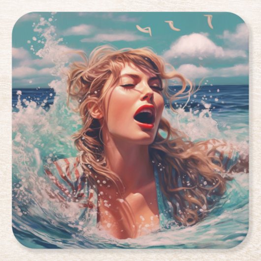 Regen singen rechteckiger pappuntersetzer (Vorderseite)