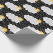 Regen Sonnenschein Wolken Muster Design Schwarz Geschenkpapier (Ecke)