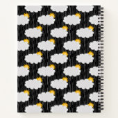 Regen Sonnenschein Wolken Muster Design Schwarz Notizblock (Rückseite)