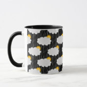 Regen Sonnenschein Wolken Muster Design Schwarz Tasse (Links)