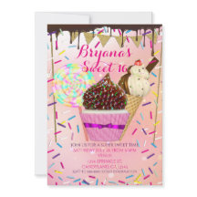 Regen Sprinkles Süßes Land Süße 16 Einladungen