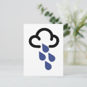 Regen: Symbol für Retro-Wettervorhersage Postkarte (Stehend Vorderseite)