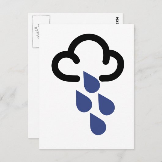 Regen: Symbol für Retro-Wettervorhersage Postkarte (Vorne/Hinten)