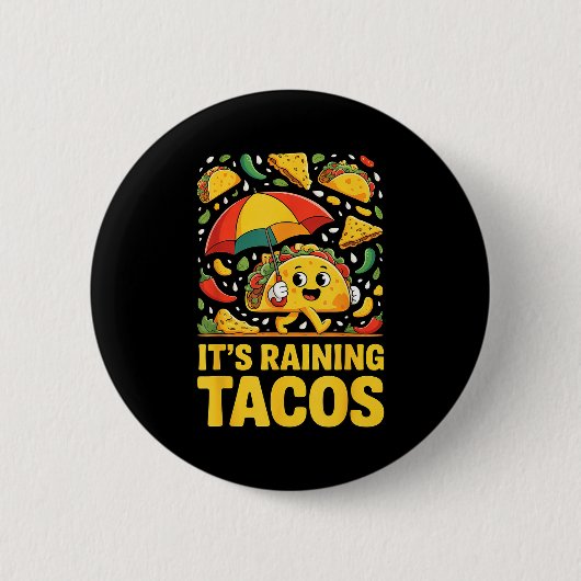 Regen-Tacos lustiger Regenschirm Salsa Nachos Chip Button (Vorderseite)