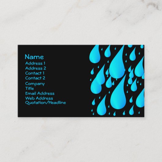 Regen-Tropfen Visitenkarte (Vorderseite)