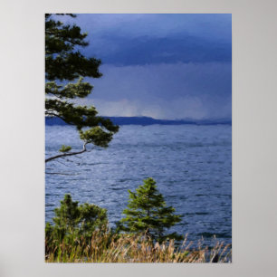 Regen über dem Yellowstone Lake #2 Poster