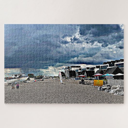 Regen über Hythe Fisherman's Beach Puzzle (Horizontal)