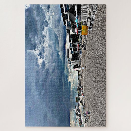 Regen über Hythe Fisherman's Beach Puzzle (Vertikal)
