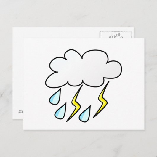 Regen und Blitz im Gewitter Postkarte (Vorne/Hinten)