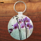 Regen- und Orchideen-Schlüsselanhänger Schlüsselanhänger (Vorderseite)
