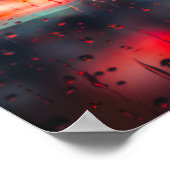 Regen und Stadtläden Poster (Ecke)