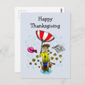 Regen und windige Tage. Happy Thanksgiving Postcar Postkarte (Vorne/Hinten)