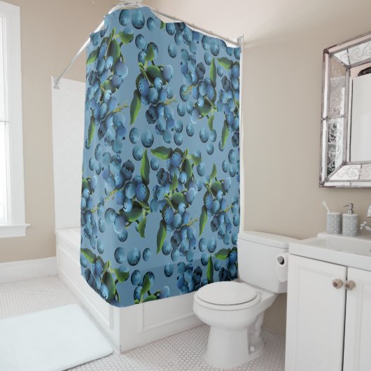 Regen von Blaubeeren Duschvorhang (Beispiel)