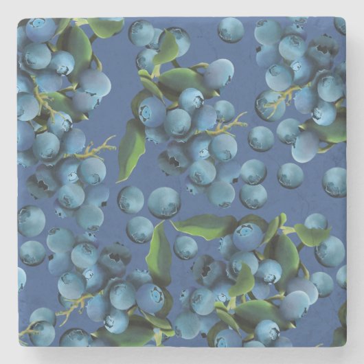 Regen von Blaubeeren Steinuntersetzer (Vorderseite)