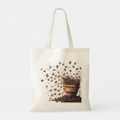 Regen von Kaffeebohnen Tragetasche (Rückseite)