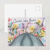 Regen vor Blumen Postkarte (Vorne/Hinten)