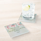 Regen wächst Blume Rumi Zitat Glasuntersetzer (Schrägansicht)