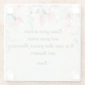 Regen wächst Blume Rumi Zitat Glasuntersetzer (Rückseite)