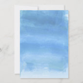 Regen Wasserfarben Dusche Einladung Blau (Rückseite)