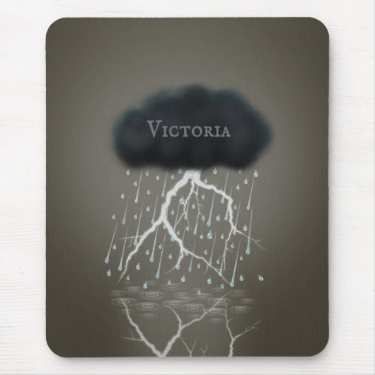 Regen Wolke & Blitzlicht Surreal Fantasy Custom Mousepad (Vorne)