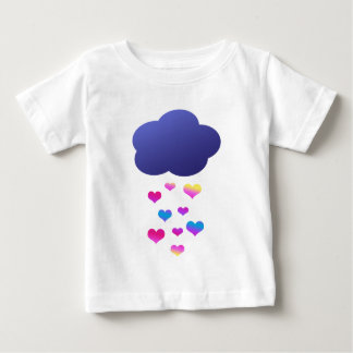 Regen-Wolke u. fallende Herzen Baby T-shirt