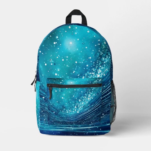 Regenblau Bedruckter Rucksack (Vorderseite)