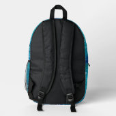 Regenblau Bedruckter Rucksack (Rückseite)