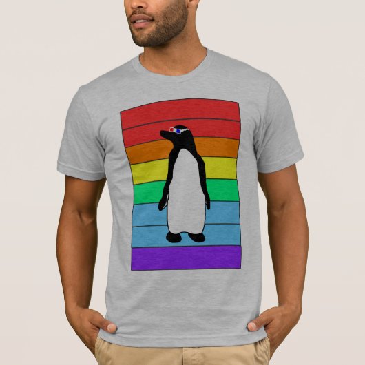 Regenbogen3d penguin-T-Shirt T-Shirt (Vorderseite)