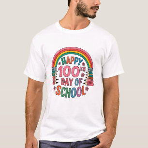 Regenbogen 100 Tage der Schule glücklich 100. Tag  T-Shirt