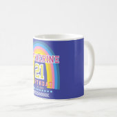 Regenbogen 21 Geburtstag Blau Kaffeetasse (VorderseiteRechts)