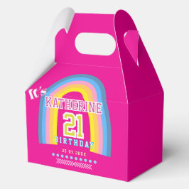 Regenbogen 21. Geburtstag Hot Pink Geschenkschachtel