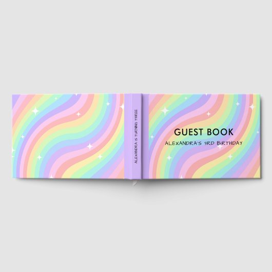 Regenbogen 3. Geburtstag Bunte dritte Party Gästebuch (Voll)