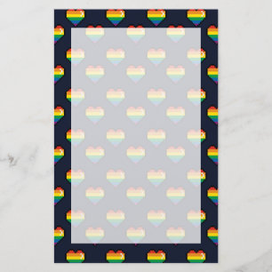 Regenbogen 8 Bit Herzstück Muster Briefpapier
