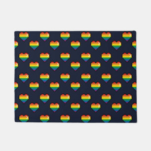 Regenbogen 8 Bit Herzstück Muster Fußmatte