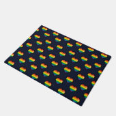 Regenbogen 8 Bit Herzstück Muster Fußmatte (Schrägansicht)